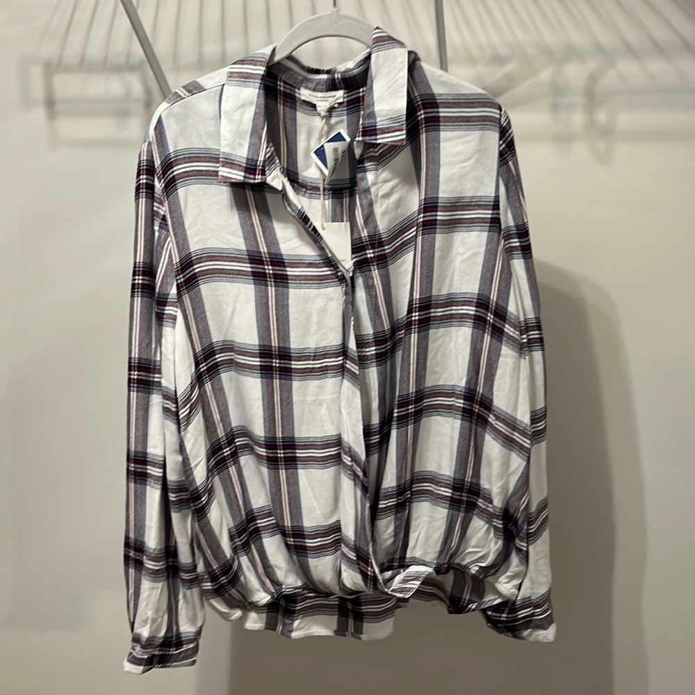 Plaid dressy top